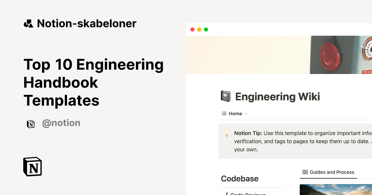 Top 10 Engineering Handbook Templates | Notion Marketplace for skabeloner