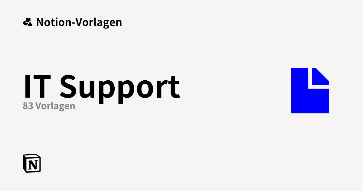 Kostenlose Vorlagen aus dem Bereich IT Support von Notion | Notion ...