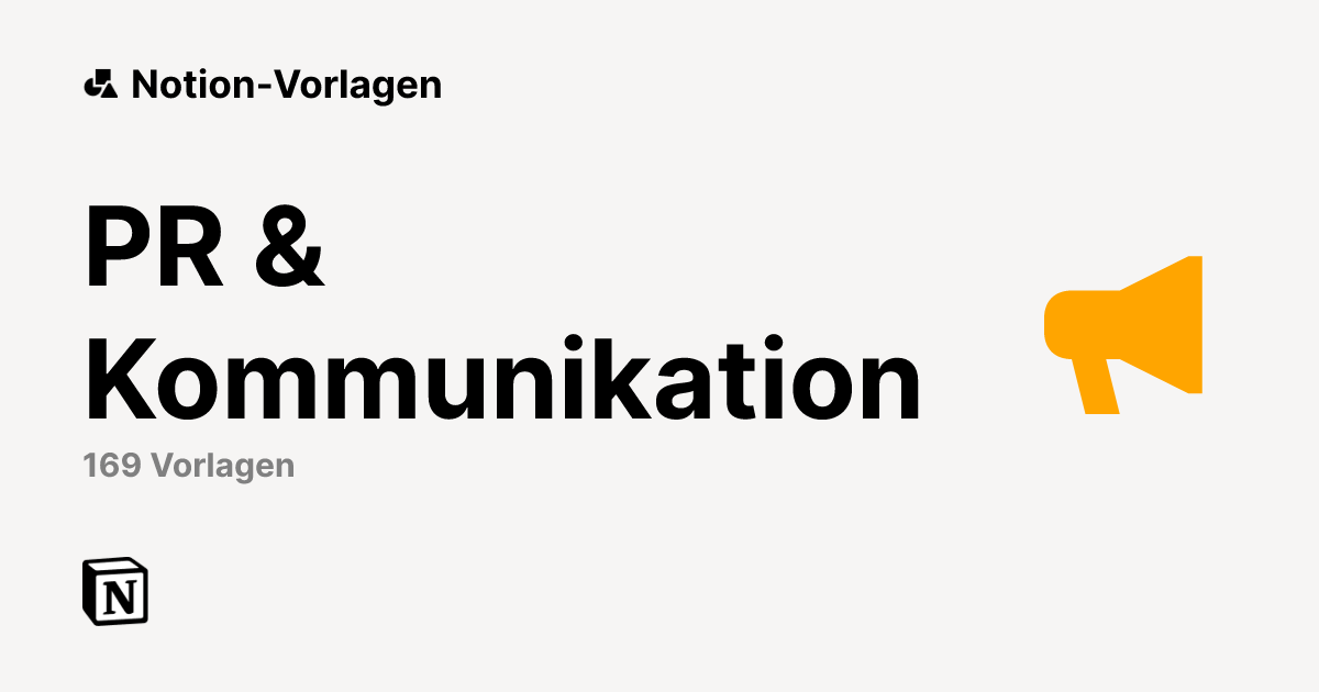 Kostenlose Vorlagen aus dem Bereich PR & Kommunikation von Notion ...