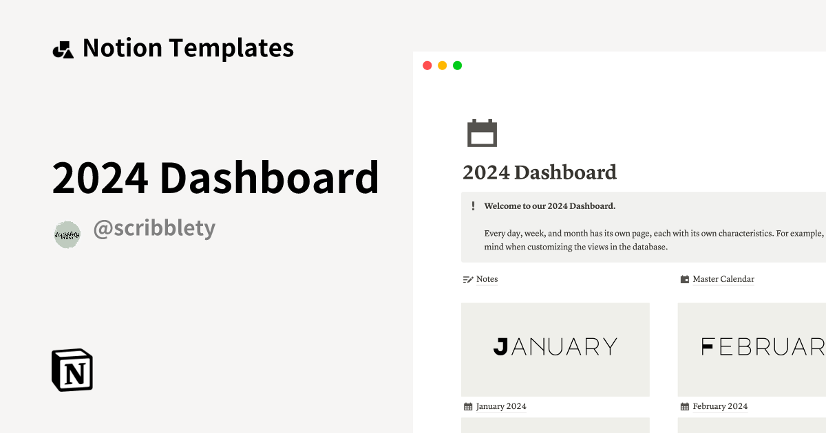2024 Dashboard Template | Notion Marketplace