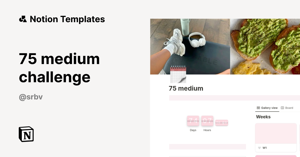 75 medium challenge Template | Notion Marketplace