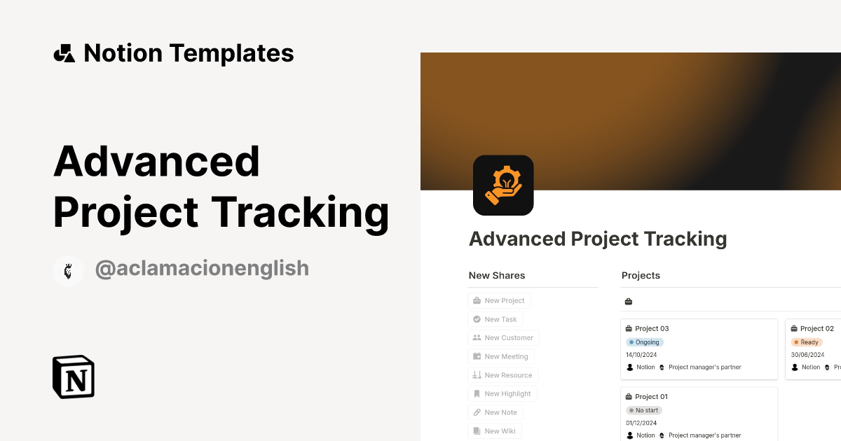 Advanced Project Tracking Template | Notion Marketplace