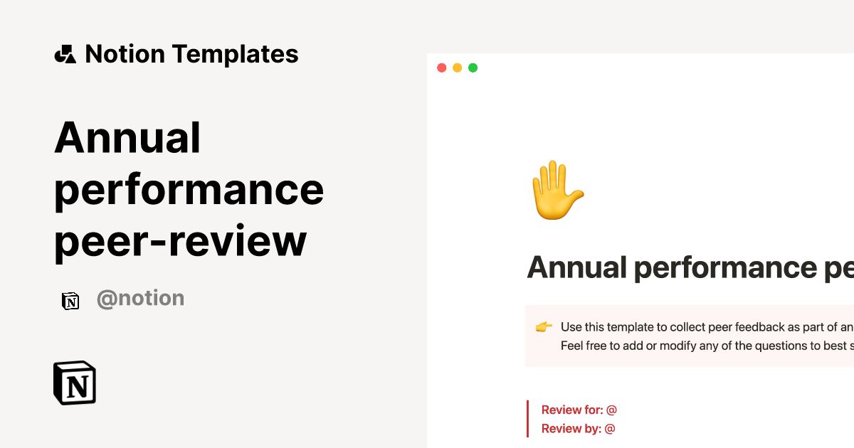 Annual performance peer-review Template by Notion | Notion Marketplace