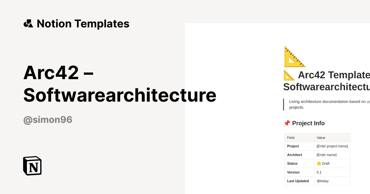 Arc42 – Softwarearchitecture Template | Notion Marketplace