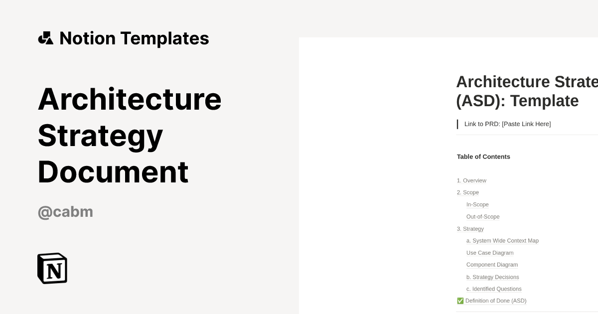 Architecture Strategy Document Template | Notion Marketplace