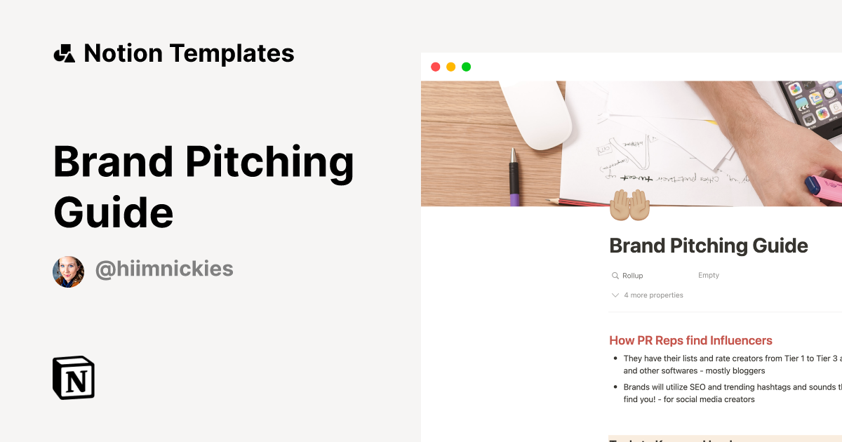 Brand Pitching Guide Template | Notion Marketplace