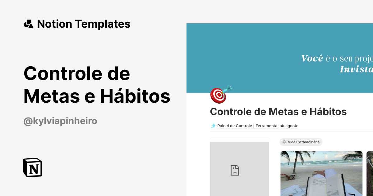 Controle de Metas e Hábitos Template | Notion Marketplace