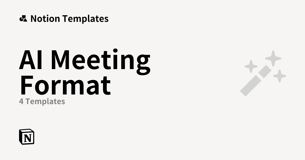 Free AI Meeting Format Templates from Notion | Notion Marketplace