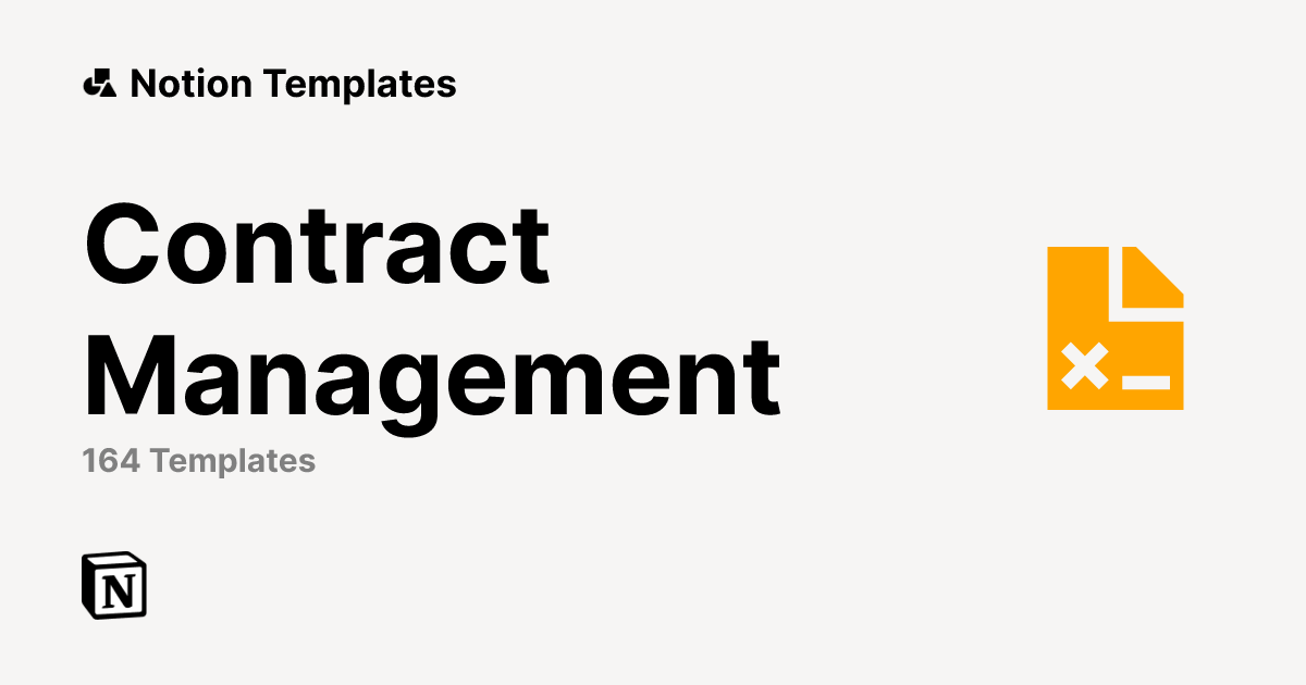 Free Contract Management Templates from Notion | Notion Marketplace
