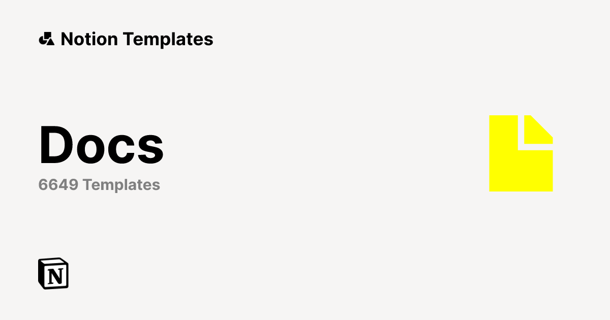 Best Docs Templates from Notion | Notion Marketplace
