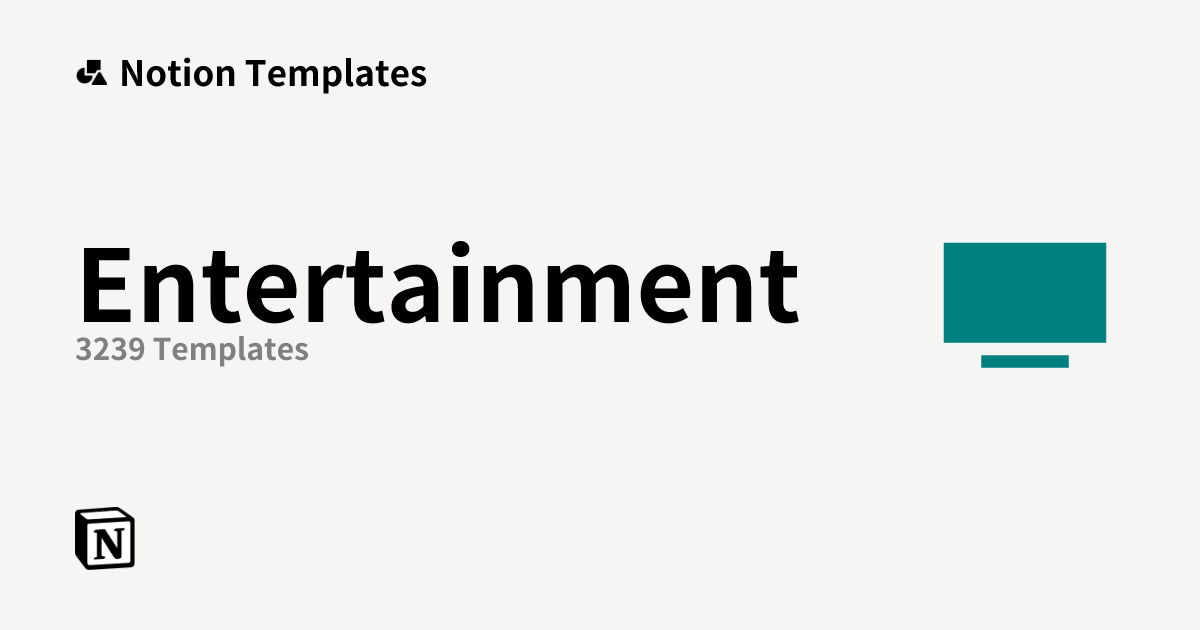 Free Entertainment Templates from Notion | Notion Marketplace