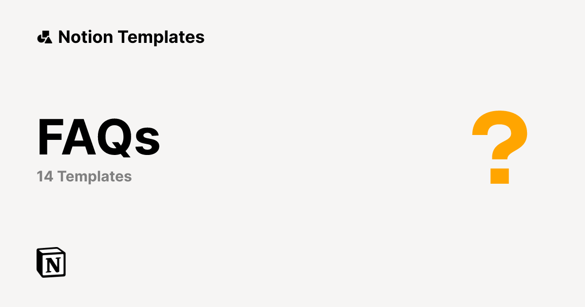 Free FAQs Templates from Notion | Notion Marketplace