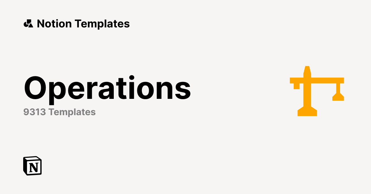 Free Operations Templates from Notion | Notion Marketplace
