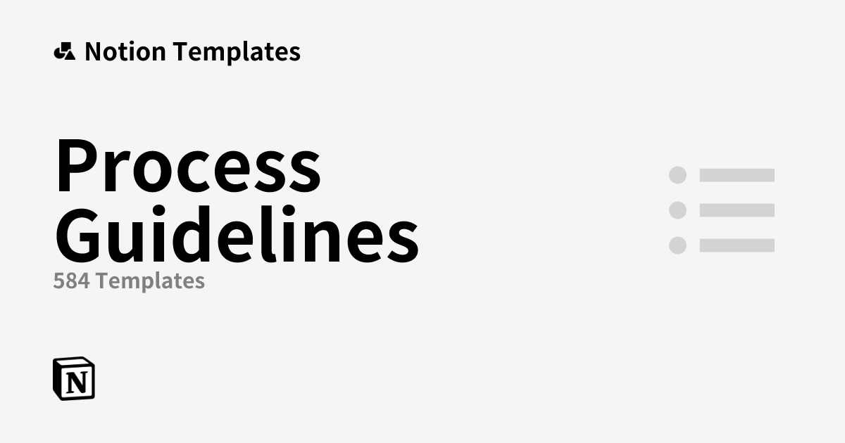 Free Process Guidelines Templates from Notion | Notion Marketplace