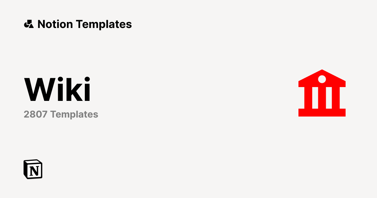 Free Wiki Templates from Notion | Notion Marketplace
