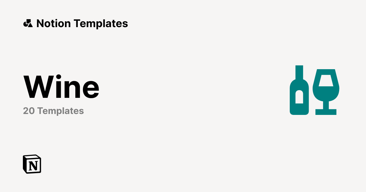 Free Wine Templates from Notion | Notion Marketplace
