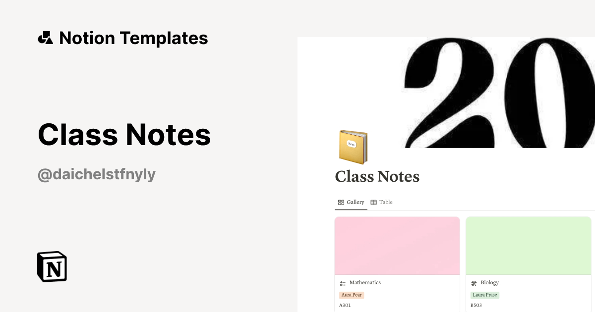 Class Notes Template | Notion Marketplace