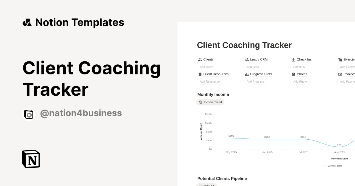 Client Coaching Tracker Template | Notion Marketplace