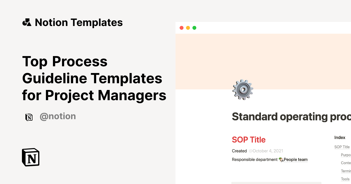 Top Process Guideline Templates for Project Managers | Notion Template ...