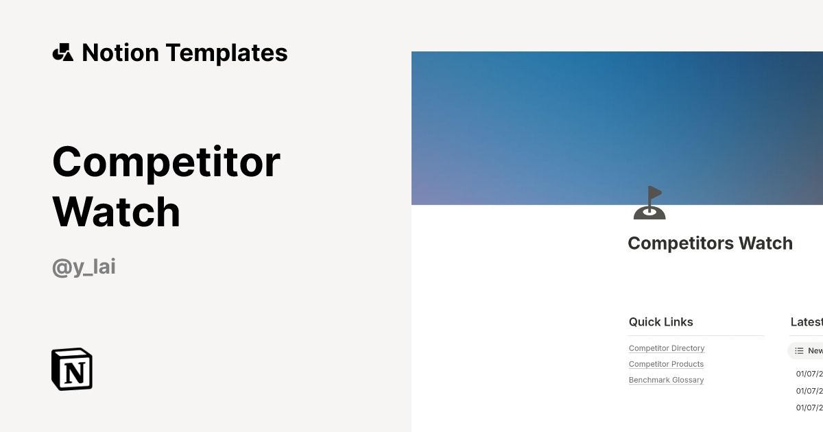 Competitor Watch Template | Notion Marketplace