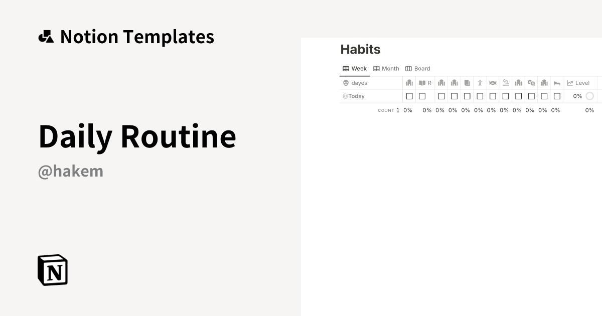 Daily Routine Template | Notion Marketplace