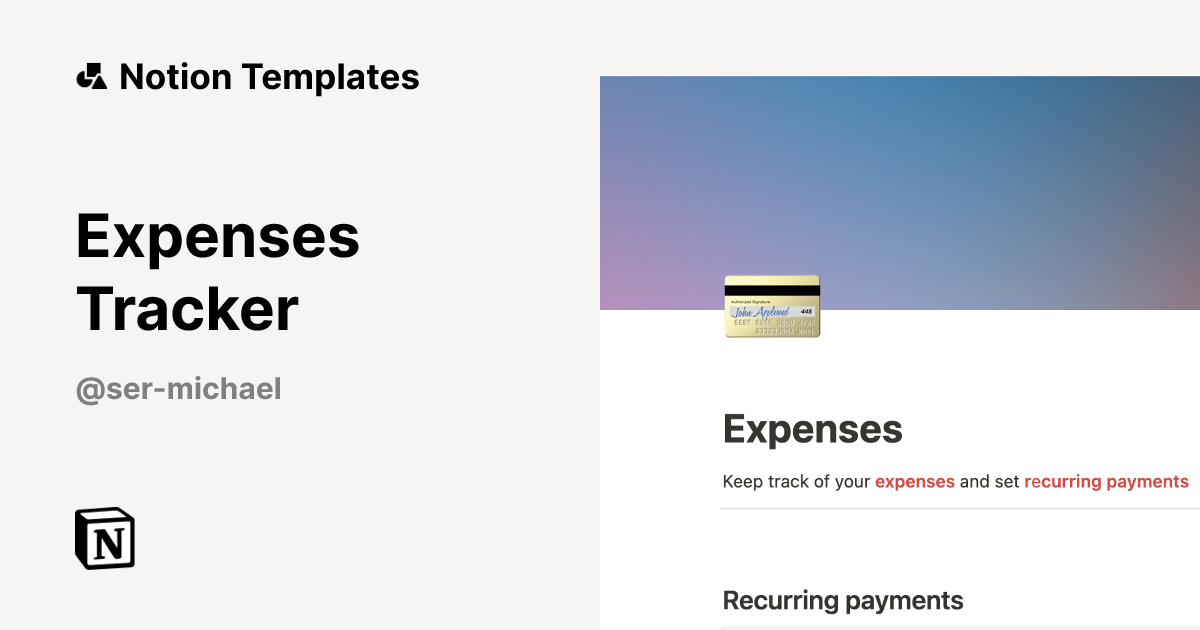 Expenses Tracker Template | Notion Marketplace
