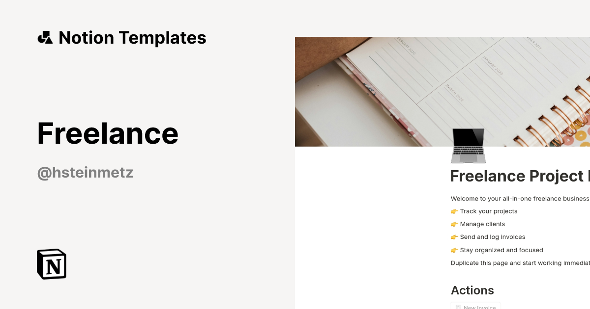 Freelance Template by hsteinmetz | Notion Marketplace