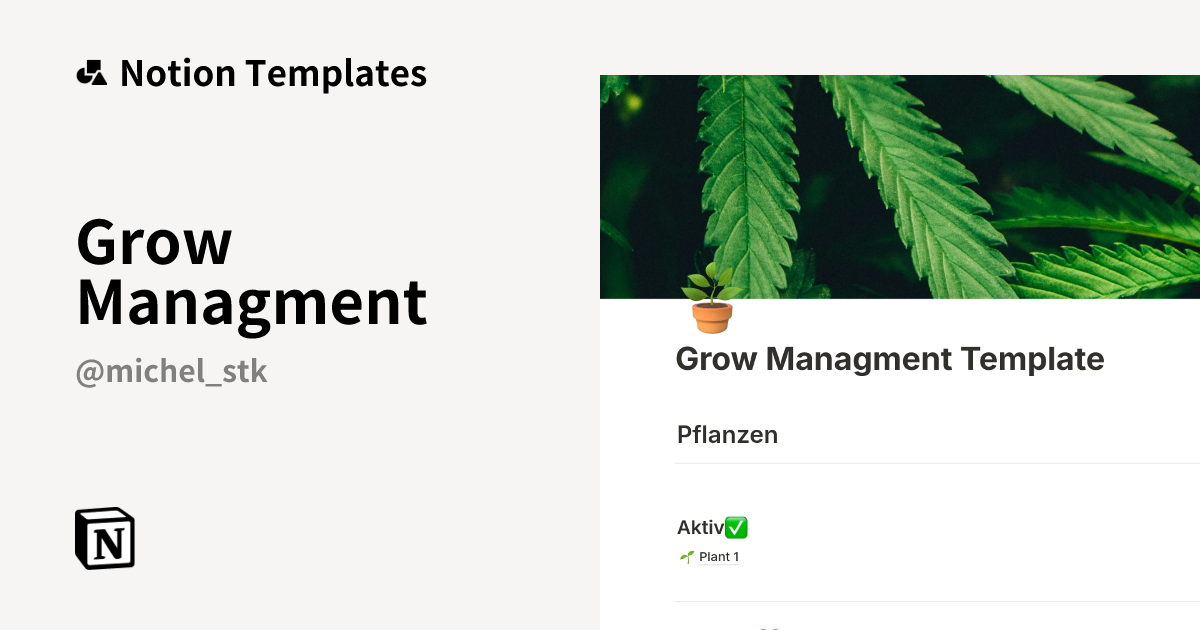 Grow Managment Template by Michel_stk | Notion Marketplace