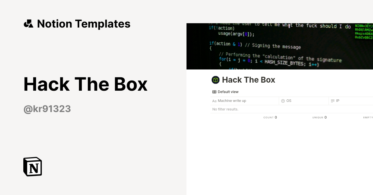 Hack The Box Template by Ezio | Notion Marketplace