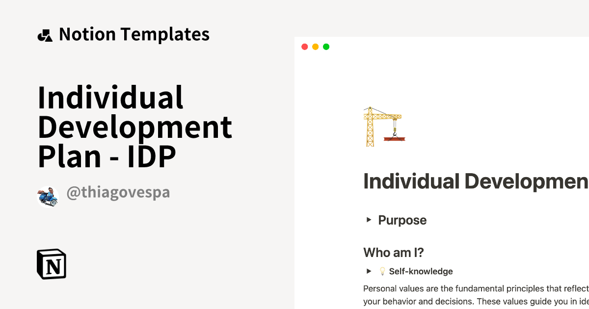 Individual Development Plan - IDP Template | Notion Marketplace