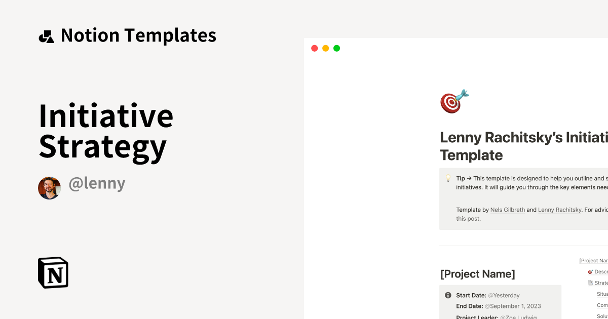 Initiative Strategy Template by Lenny Rachitsky | Notion Marketplace