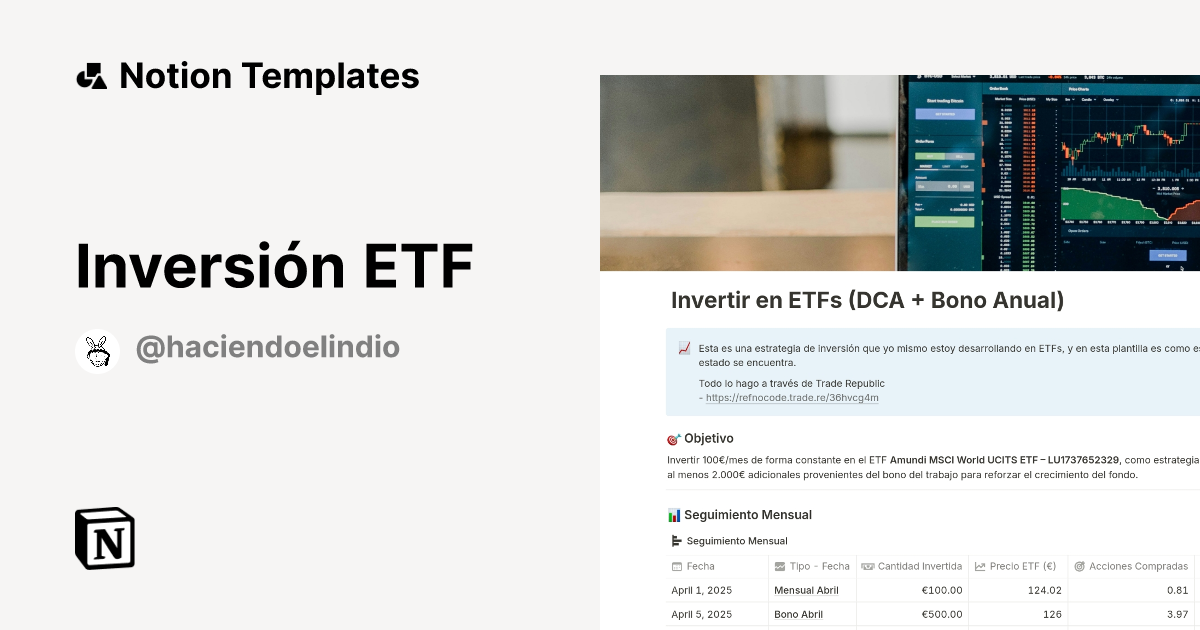 Inversión ETF Template | Notion Marketplace