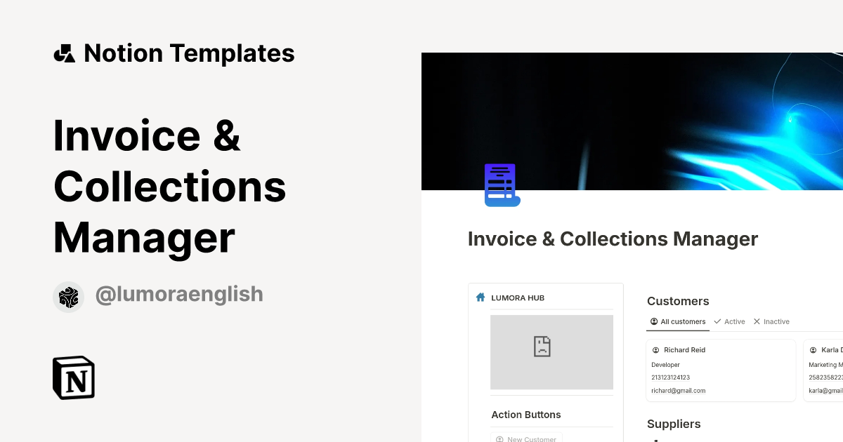 Invoice & Collections Manager Template | Notion Marketplace