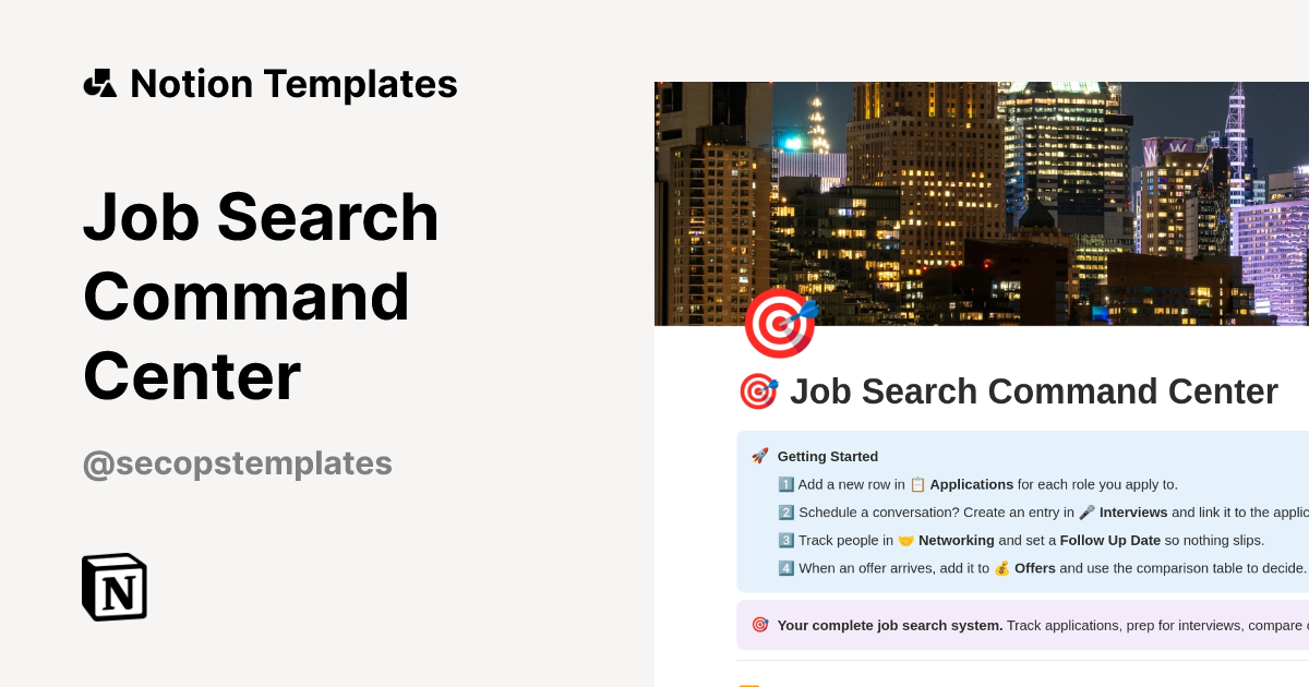 Job Search Command Center Template | Notion Marketplace