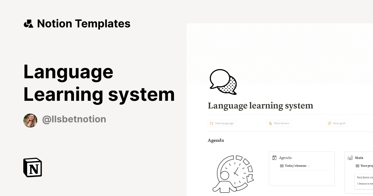 Language Learning system Template | Notion Marketplace