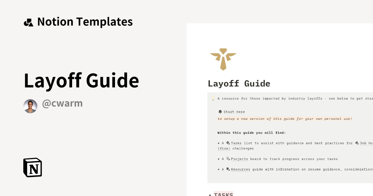 Layoff Guide Template | Notion Marketplace