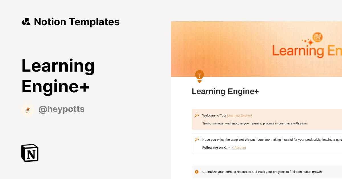 Learning Engine+ Template | Notion Marketplace