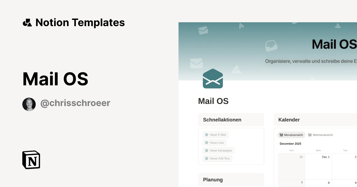 Mail OS Template by Chris Schröer | Notion Marketplace