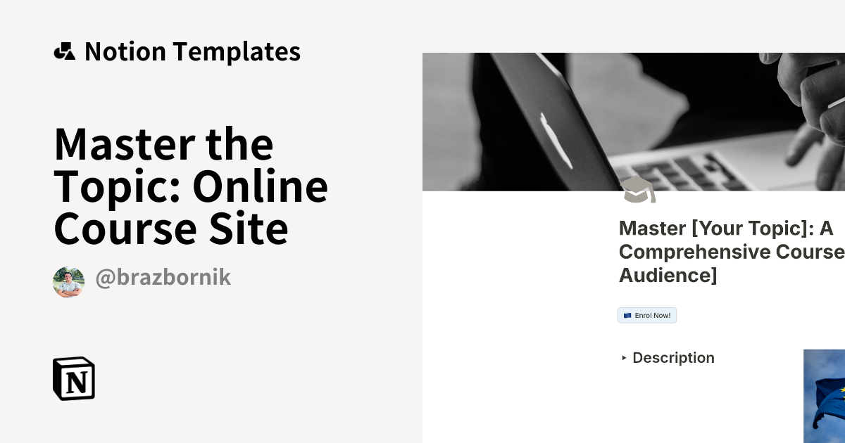 Master the Topic: Online Course Site Template | Notion Marketplace