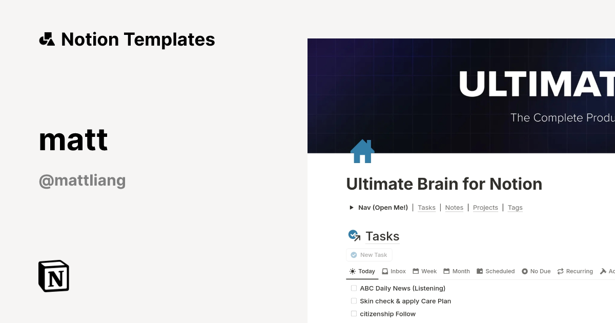 matt Template by Matt | Notion Marketplace