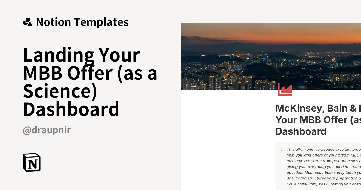 Landing Your MBB Offer (as a Science) Dashboard Template | Notion ...