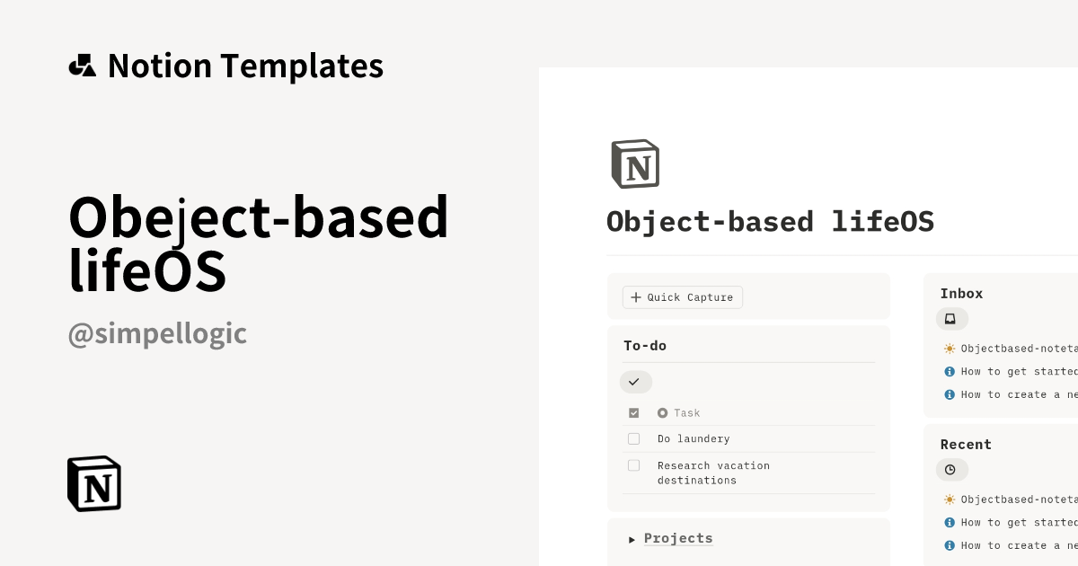 Obeject-based lifeOS Template | Notion Marketplace