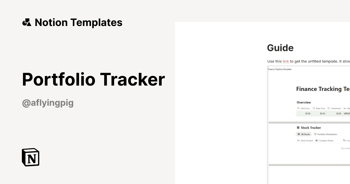 Portfolio Tracker Template | Notion Marketplace