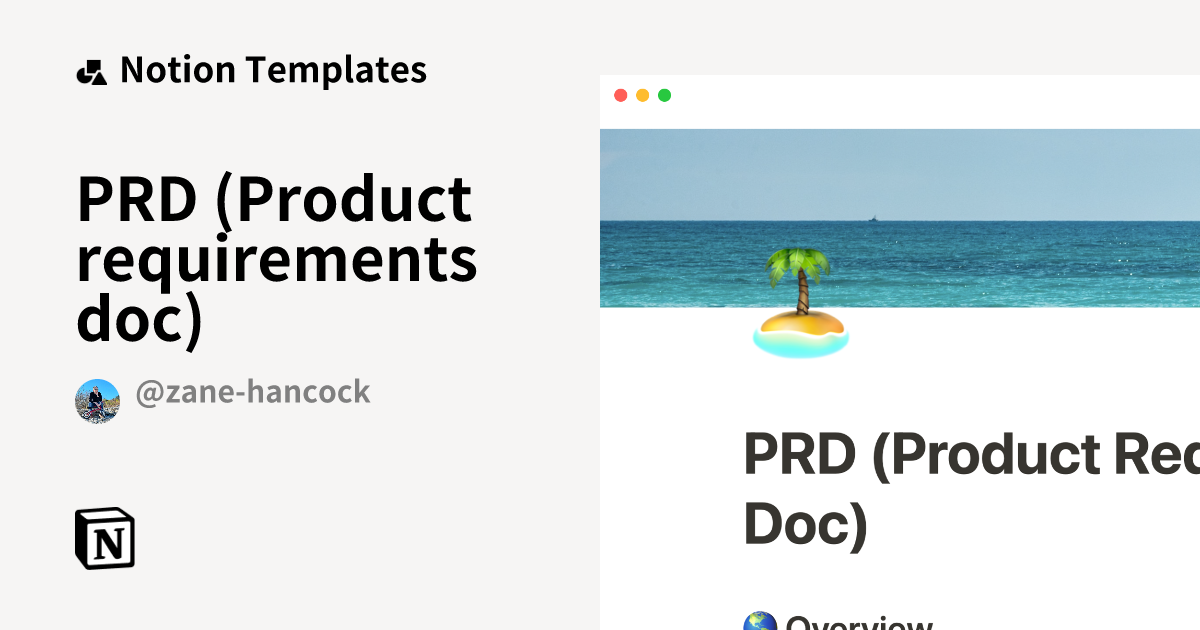 PRD (Product requirements doc) Template | Notion Marketplace