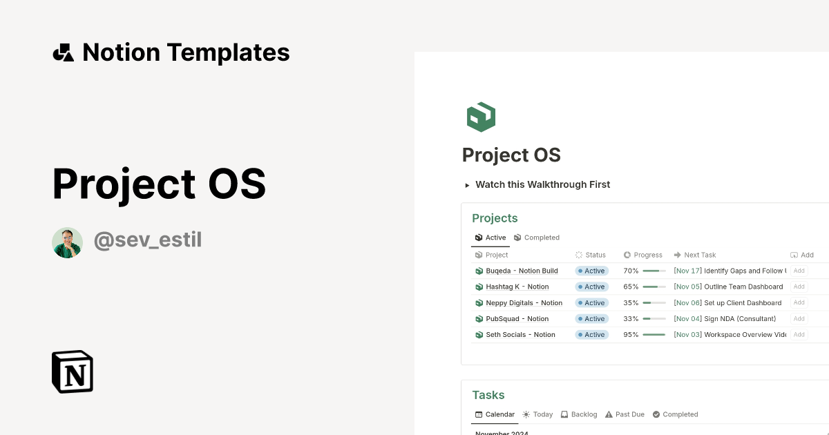 Project OS Template | Notion Marketplace