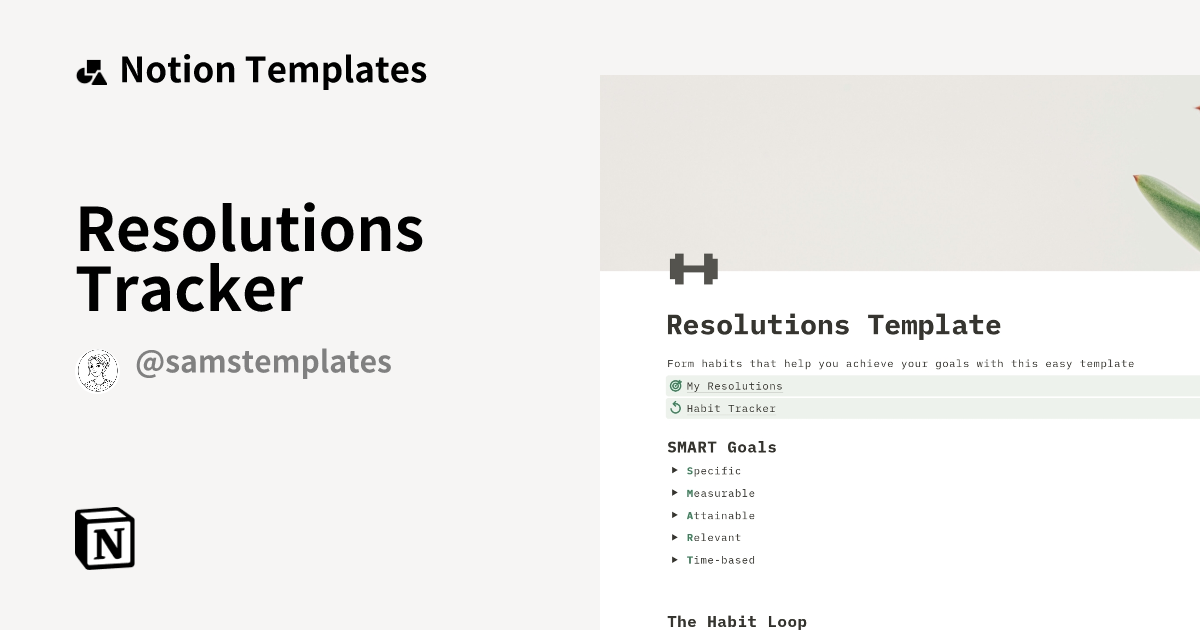 Resolutions Tracker Template | Notion Marketplace