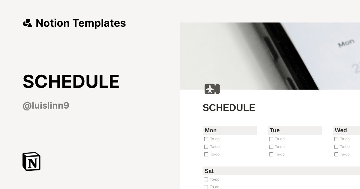SCHEDULE Template by Luislinn | Notion Marketplace