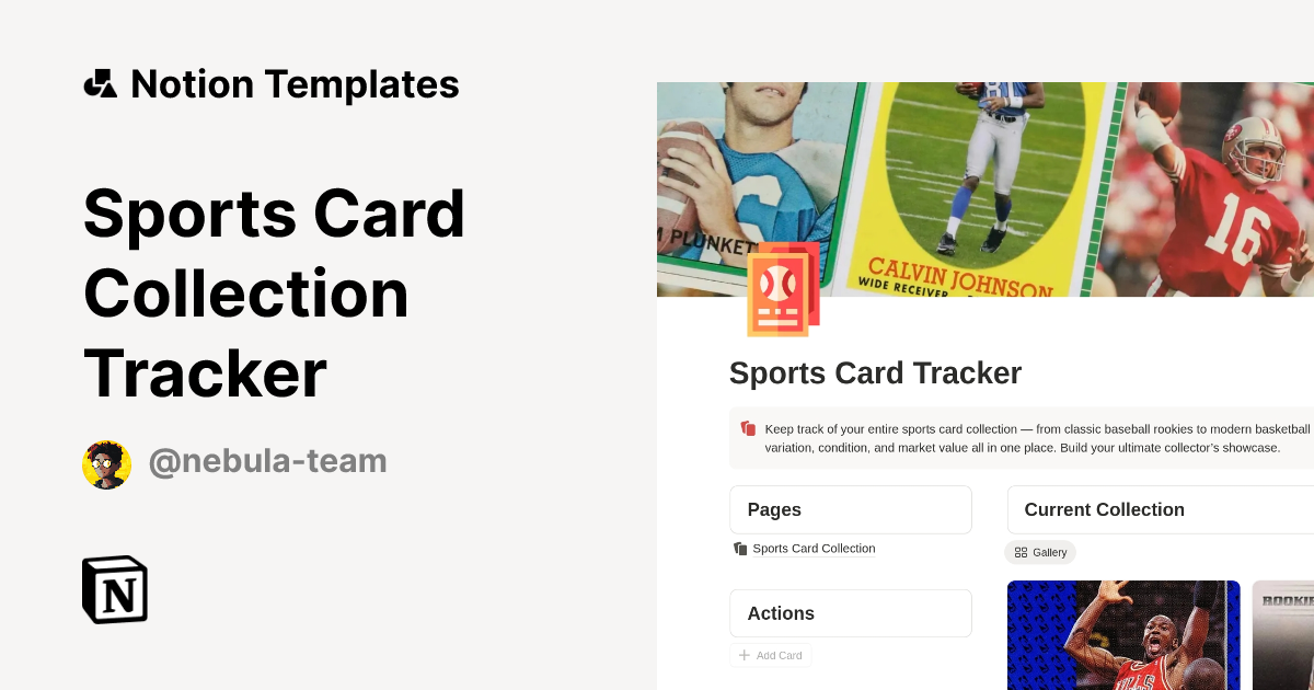 Sports Card Collection Tracker Template by Nebula | Notion Marketplace