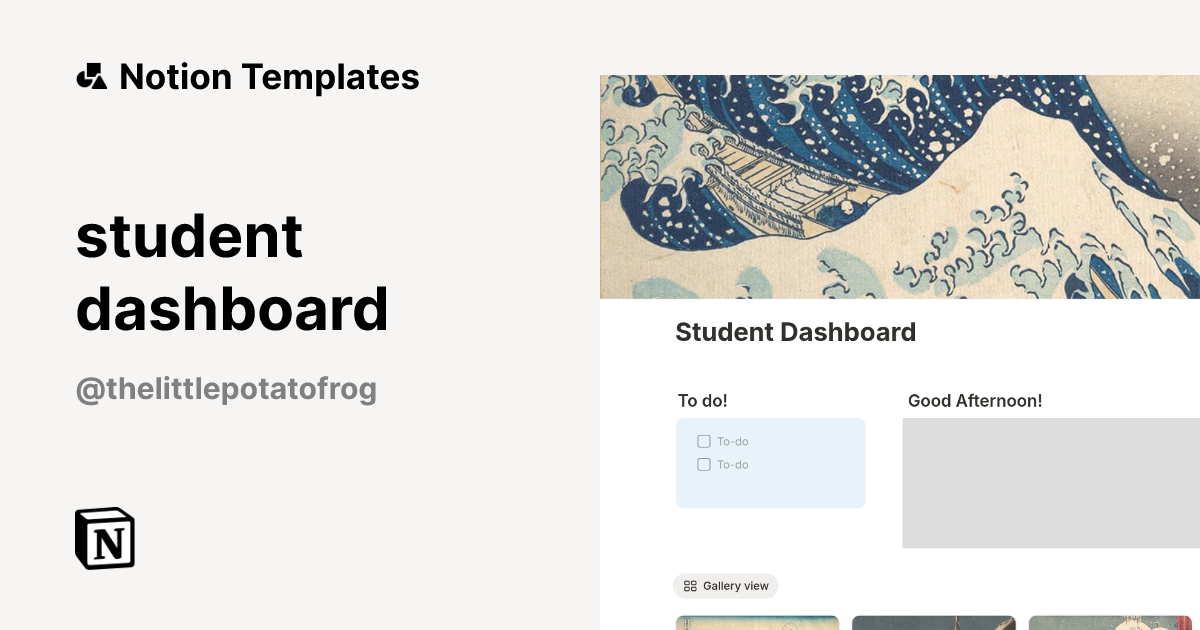 student dashboard Template by AJ | Notion Marketplace