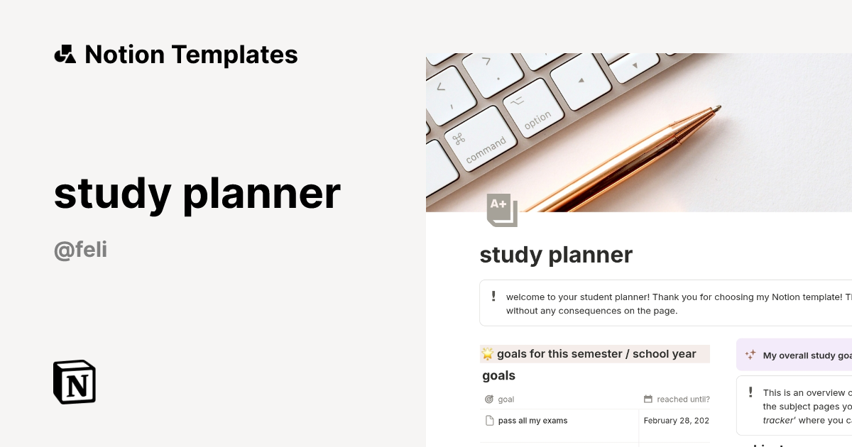study planner Template | Notion Marketplace